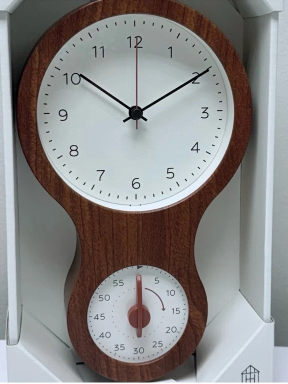 Faux Wood and Brass Kitchen Clock and Timer- Hearth & Hand™ with Magnolia